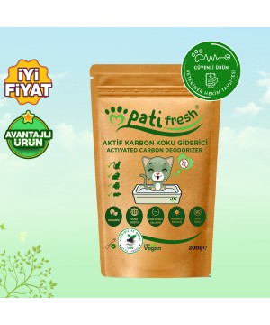 Pati Fresh Doğal Aktif Karbon Kedi Kumu Koku Giderici 200 gr